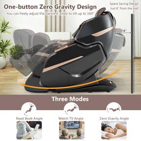 Enjoyment 23-3D Double SL-Track Electric Full Body Zero Gravity Massage Chair with Heat Roller-Brown