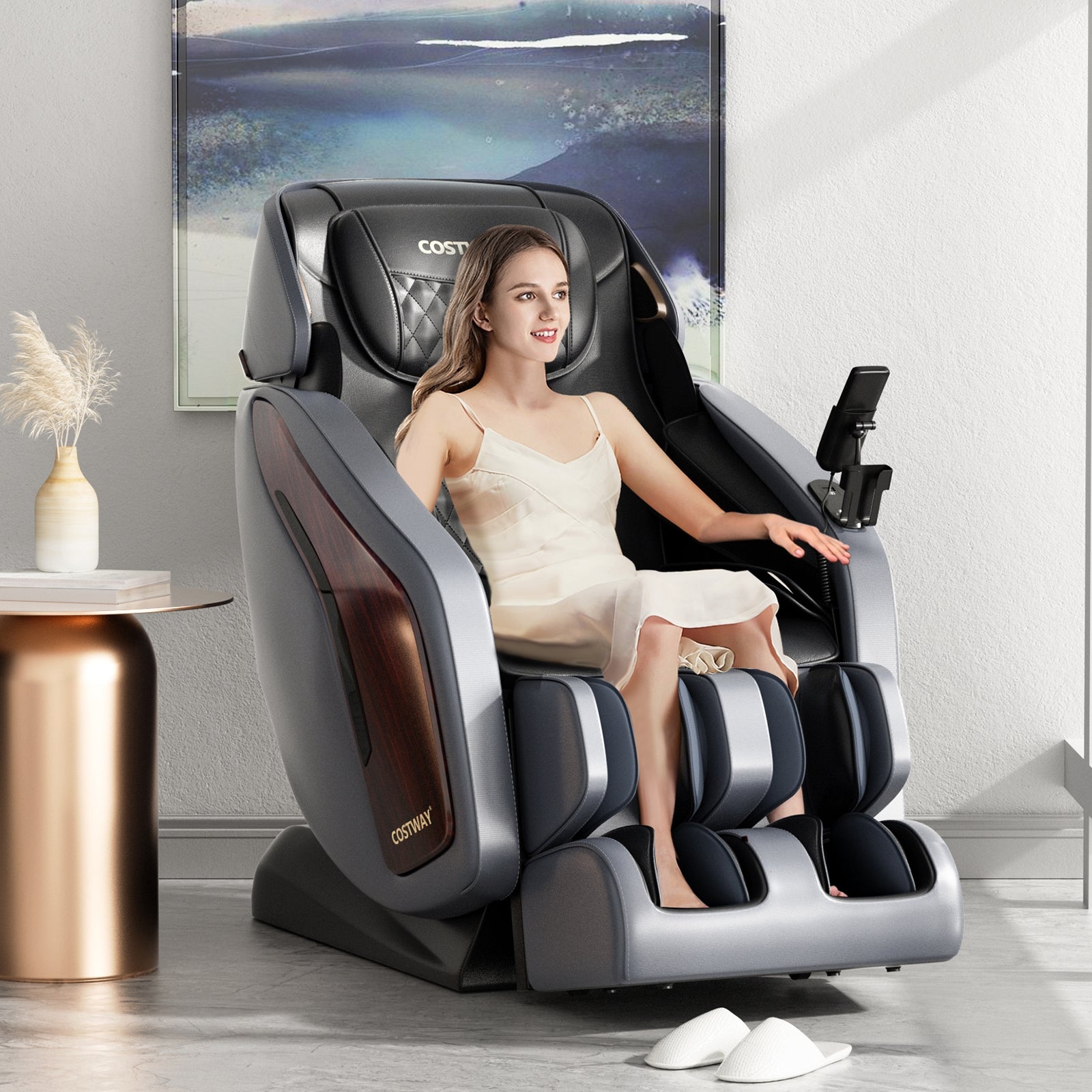 Enjoyment 05 - 3D SL Track Thai Stretch Zero Gravity Full Body Massage Chair Recliner-Black