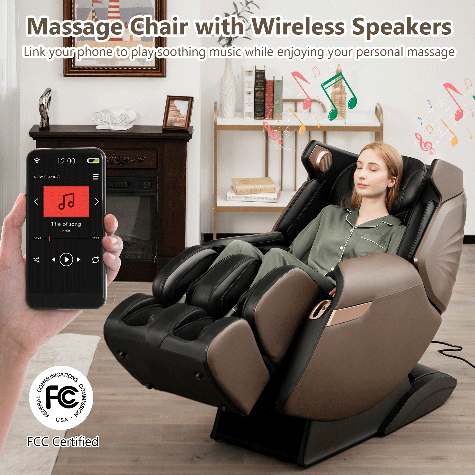 Therapy 21 - 3D SL-Track Electric Full Body Zero Gravity Shiatsu Massage Chair with Heat Roller-Brown